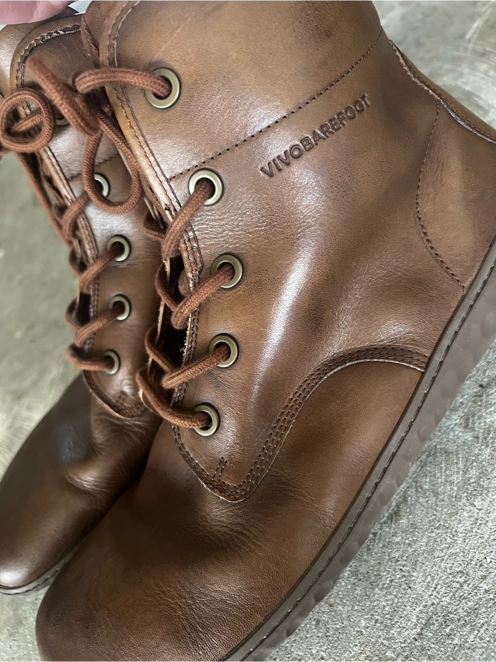 Vivo Barefoot Men's Chestnut Brown Leather Lace-Up Boots